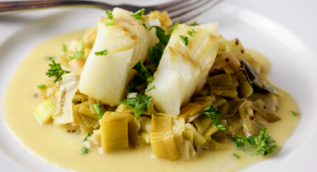 Pavé de Cabillaud et sa fondue de poireaux